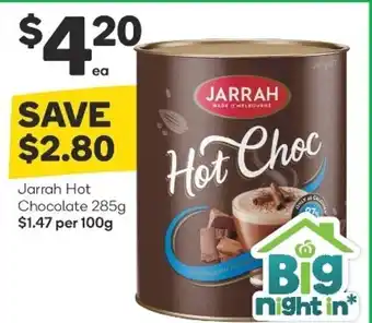 Woolworths Jarrah Hot Chocolate 285g offer