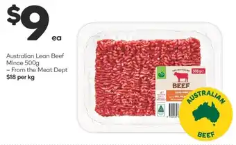 Woolworths Australian Lean Beef Mince 500g offer