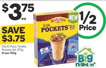 Woolworths Old El Paso Tortilla Pockets Kit 375g offer