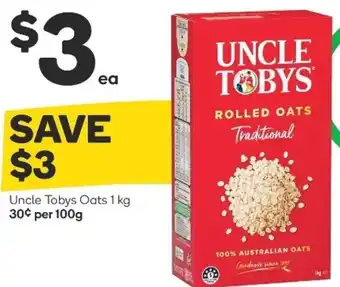 Woolworths Uncle Toby's Oats 1kg offer
