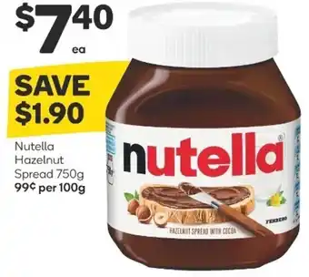 Woolworths Nutella Hazelnuts Spread 750g offer