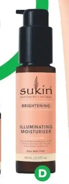 Woolworths Sukin Brightening Illuminating Moisturiser Pump 60ml offer