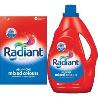 Coles Radiant laundry liquid 2 litre or powder 2kg offer