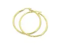 Bevilles Jewellery 9ct Yellow Gold Silver Infused Plain Hoop Earrings 65mm offer