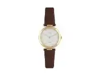 Bevilles Jewellery Jag Isla Ladies Gold Case Brown Leather Band Model J2218 offer