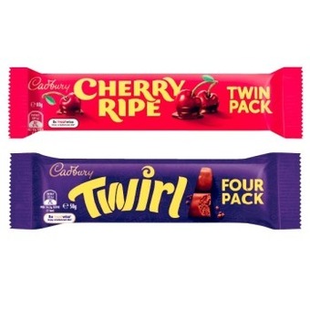 Coles Cadbury twin or four pack bars 58g-80g offer