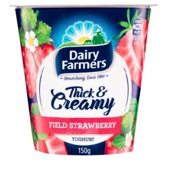 Coles Dairy farmers thick & creamy yoghurt 150g offer