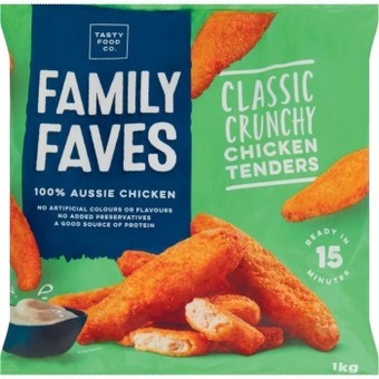 Coles Family faves chicken tenders or chips 1kg offer