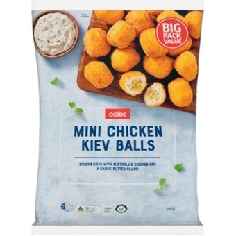Coles Coles frozen mini chicken kiev balls 720g offer
