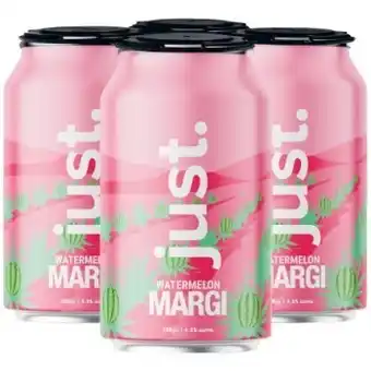 Coles New just watermelon margi cans 4x330ml offer
