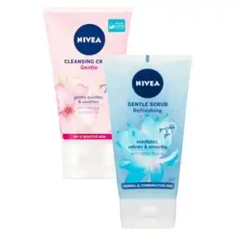 Coles Nivea daily essentials gentle exfoliating scrub or gentle cleansing cream 150ml offer