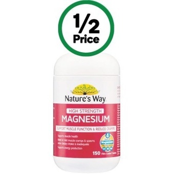 Woolworths Nature’s way high strength magnesium tablets pk 150~ offer