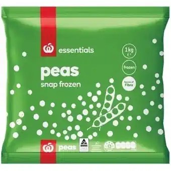 Woolworths Essentials frozen peas 1 kg – from the freezer offer