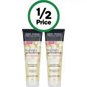Woolworths John frieda highlight activating shampoo or conditioner 250ml offer