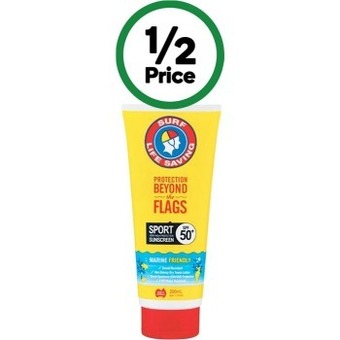 Woolworths Surf life saving sunscreen sport spf50+ 200ml^ offer
