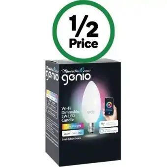 Woolworths Mirabella genio wifi dimmable 5w led candle small edison screw pk 1 offer