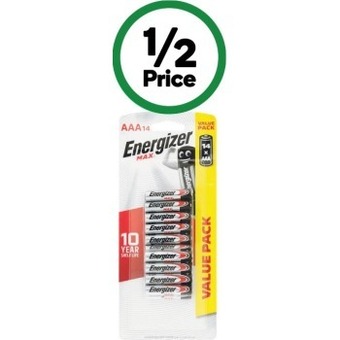 Woolworths Energizer max aa or aaa pk 16/14 offer