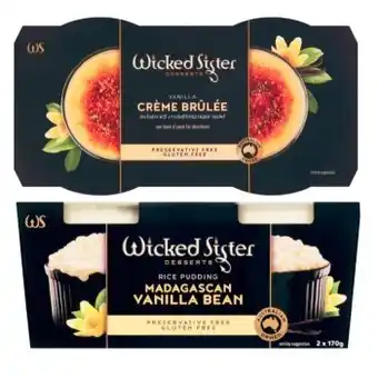 Coles Wicked sister desserts 2 pack 200g-340g offer