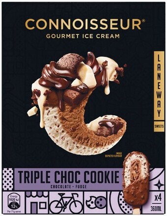 Woolworths Connoisseur ice cream sticks 360-400ml pk 4/6 – from the freezer offer