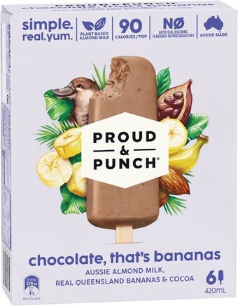 Woolworths Proud & punch sticks 450ml pk 6 – from the freezer offer
