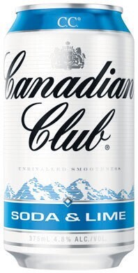 Woolworths Canadian club soda & lime cans 24x375ml offer