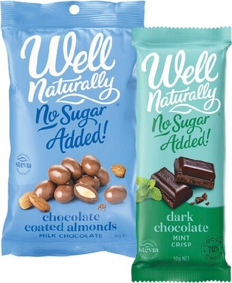 Woolworths Well naturally chocolate or almonds 70-90g – from the health food aisle offer
