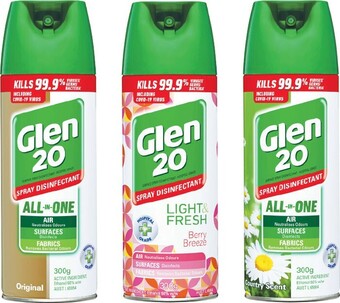 Woolworths Glen 20 surface spray 300g offer