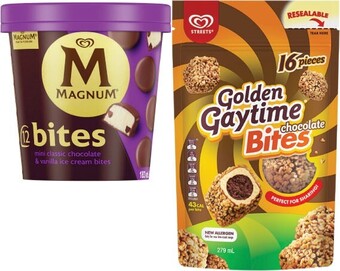 Coles Streets ice cream bites 160ml-279ml offer