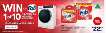 BIG W Fab laundry detergent liquid offer