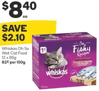 Woolworths Whiskas Oh So Wet Cat Food 12x85g offer