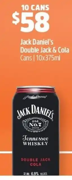 Woolworths Jack Daniel's Double Jack & Cola 10x375ml offer