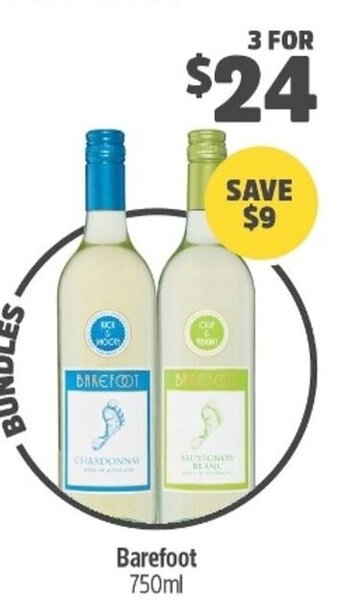 Woolworths Barefoot 750ml offer