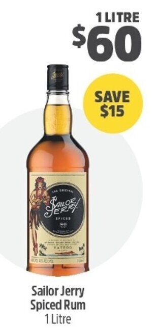 Woolworths Sailor Jerry Spiced Rum 1 Litre offer