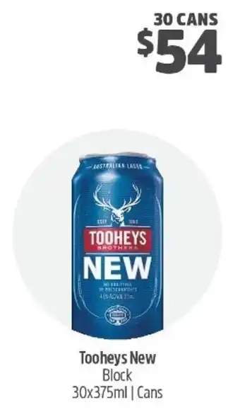 Woolworths Tooheys New Block 30x375ml offer