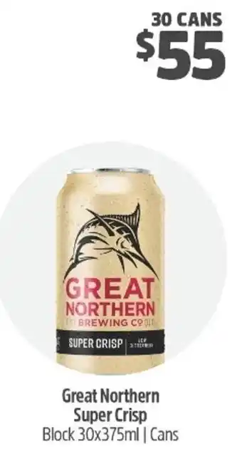 Woolworths Great Northern Super Crisp Block 30x375ml offer