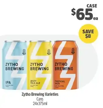 Woolworths Zytho Brewing Varieties Cans 24x375ml offer