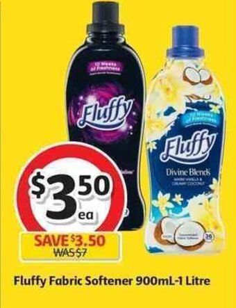 Coles Fluffy Fabric Softener 900ml-1 Litre offer