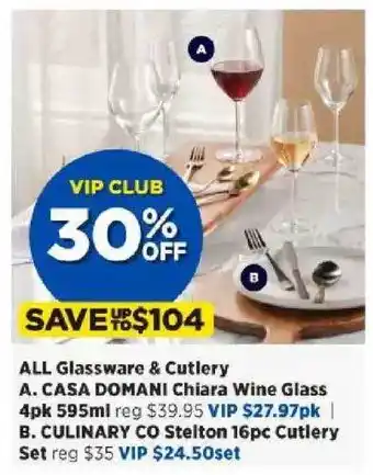 Spotlight All glassware & cutlery offer