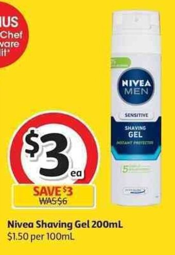 Coles Nivea Shaving Gel 200ml offer