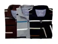 Harris Scarfe J.C. Lanyon Denver Stripe 1/2 Zip French Rib Fleece Long Sleeve Top offer