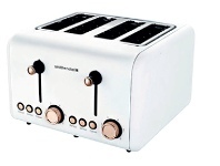 Harris Scarfe Smith+Nobel 4 Slice Toaster White and Rose Gold offer