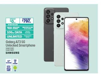 Officeworks Samsung galaxy a73 5g unlocked smartphone offer