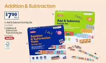 Officeworks Kadink add & subtract activity set,addition & subtraction train activity set offer