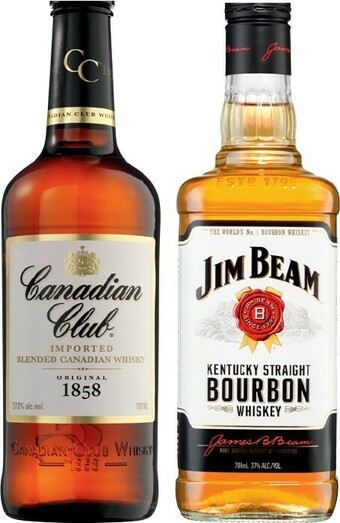 IGA Canadian Club Whisky or Jim Beam White Label Bourbon 700mL offer