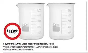 Coles Seymour's 500ml glass measuring beaker 2 pack offer
