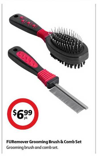 Coles Furemover grooming brush & comb set offer