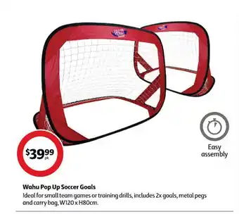 Coles Wahu pop up soccer goals offer