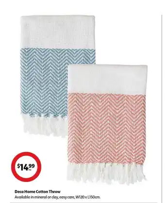 Coles Deca home cotton throw offer