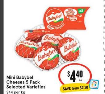 IGA Mini babybel cheeses 5 pack offer