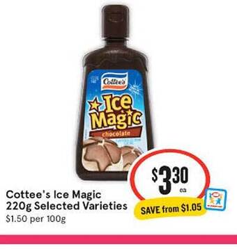 IGA Cottee's ice magic 220g offer